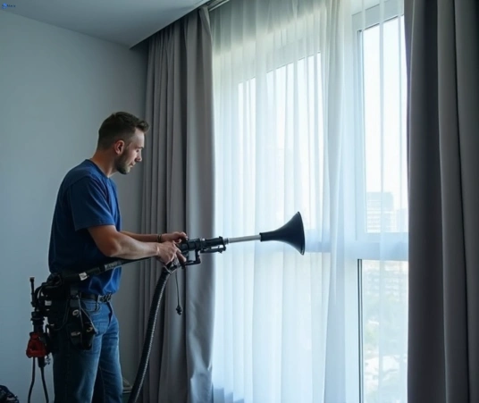 Professional commercial curtain cleaning process equipment Matty Curtain Cleaning whale-beach-nsw