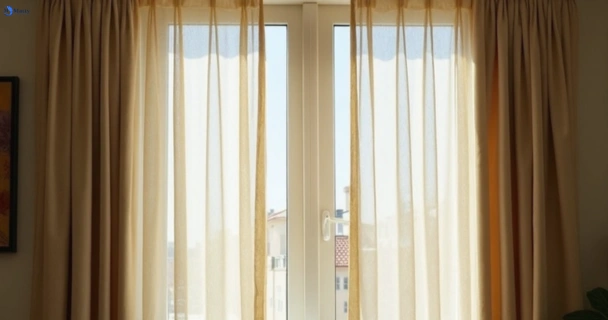 Dull dusty drapes in whale-beach-nsw before professional cleaning